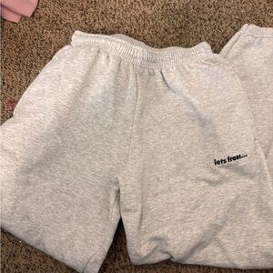 Light Gray Sweatpants with Logo